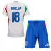 Maillot de foot Italie Nicolo Barella #18 Extérieur vêtements enfant Europe 2024 Manches Courtes (+ pantalon court)